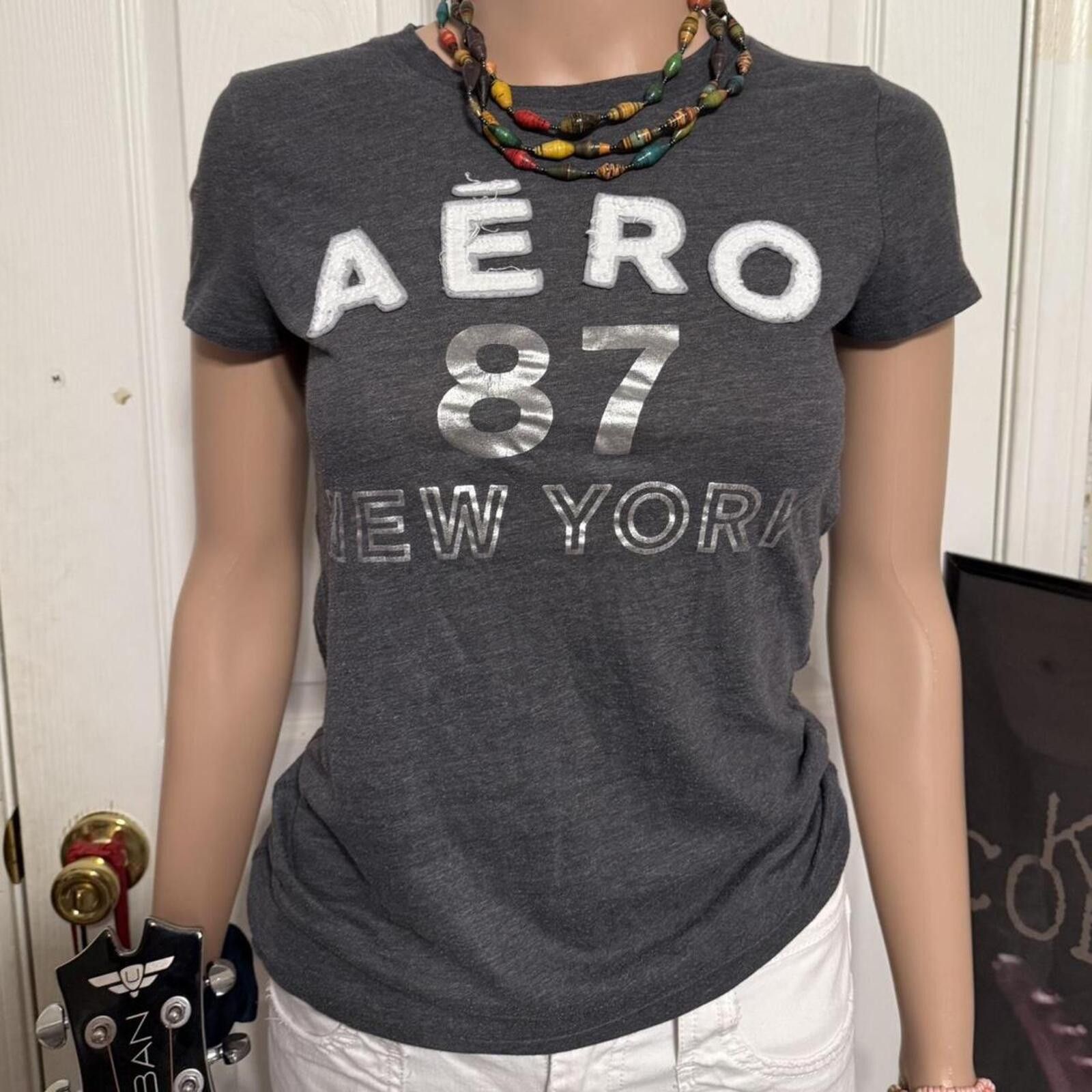 Aeropostale Aeropostale Women's Grey T-shirt Size S / US 4 / IT 40 - 4 Thumbnail