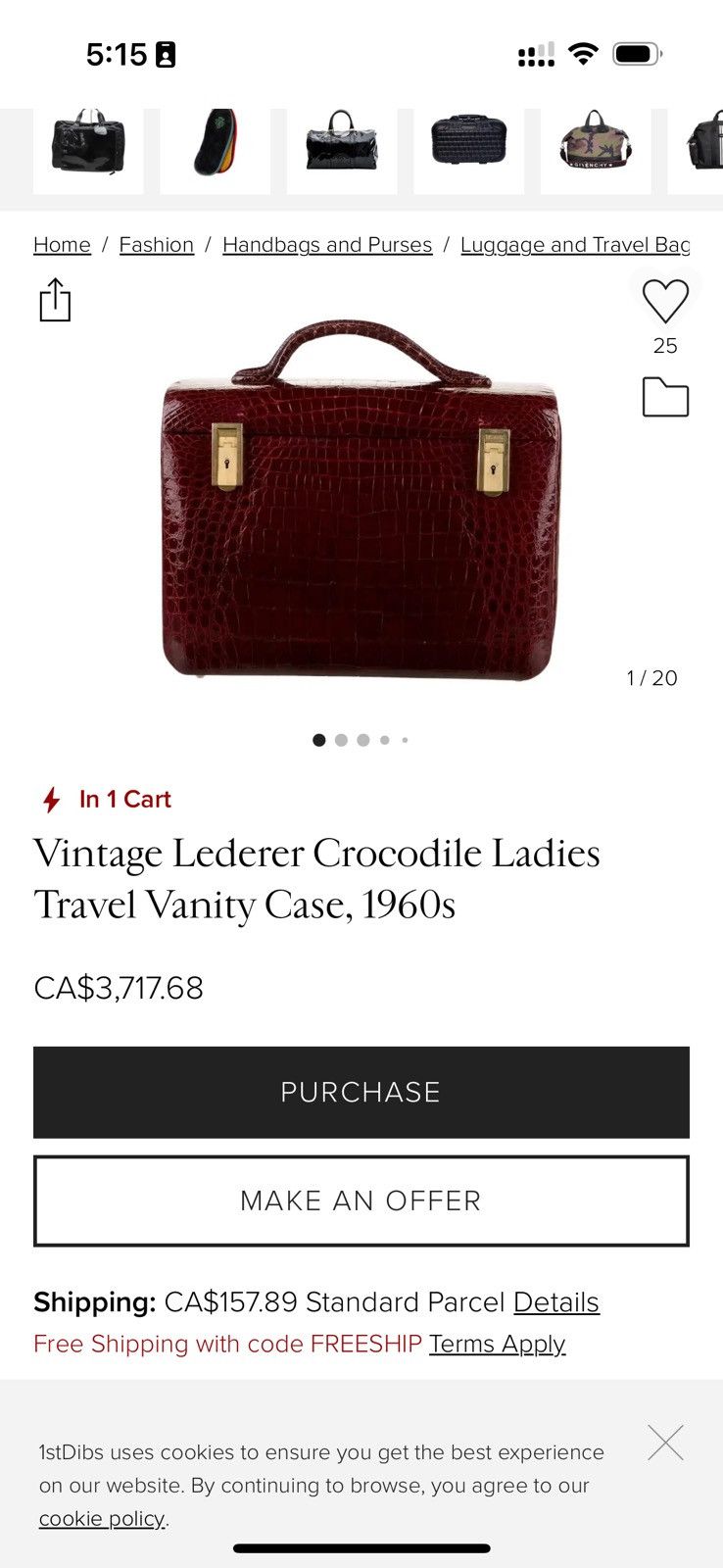 Leather × Vintage Lederer 80s Crocodile Pattern Leather Bag Size ONE SIZE - 10 Thumbnail