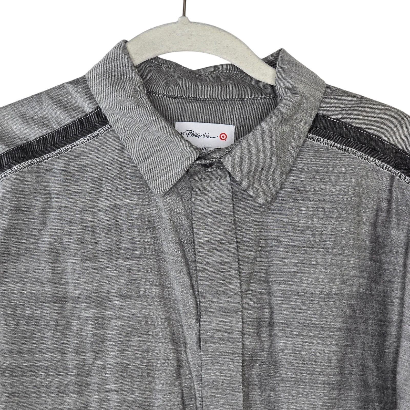 3.1 Phillip Lim 3.1 Phillip Lim Target Gray Black Button-up Shirt Medium Size US M / EU 48-50 / 2 - 3 Thumbnail