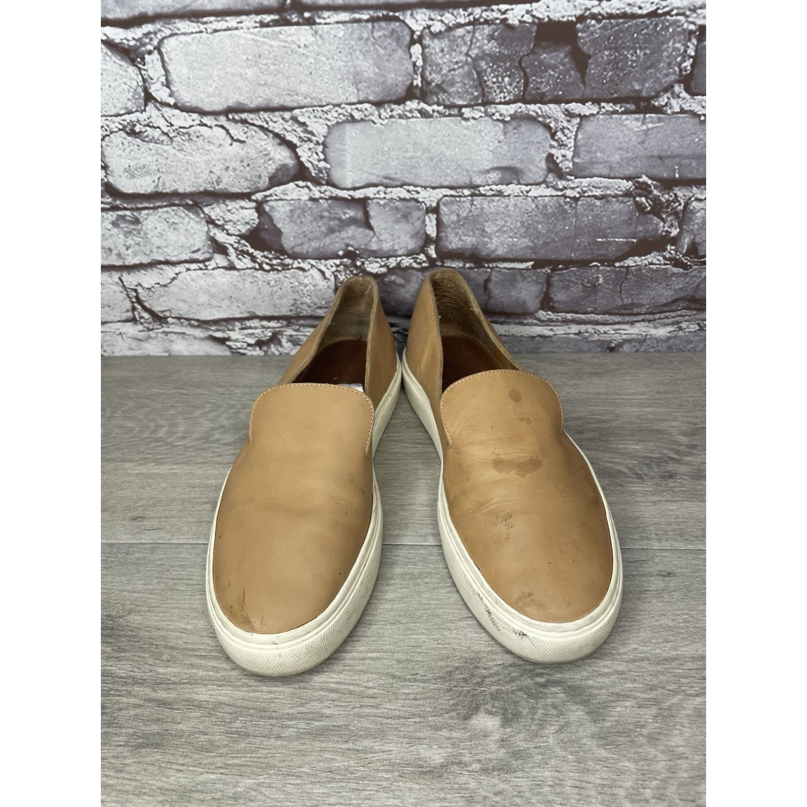 Nisolo Nisolo Vibram Tan Brown Leather Slip On Sneakers Shoes Women Size US 9 / IT 39 - 9 Thumbnail