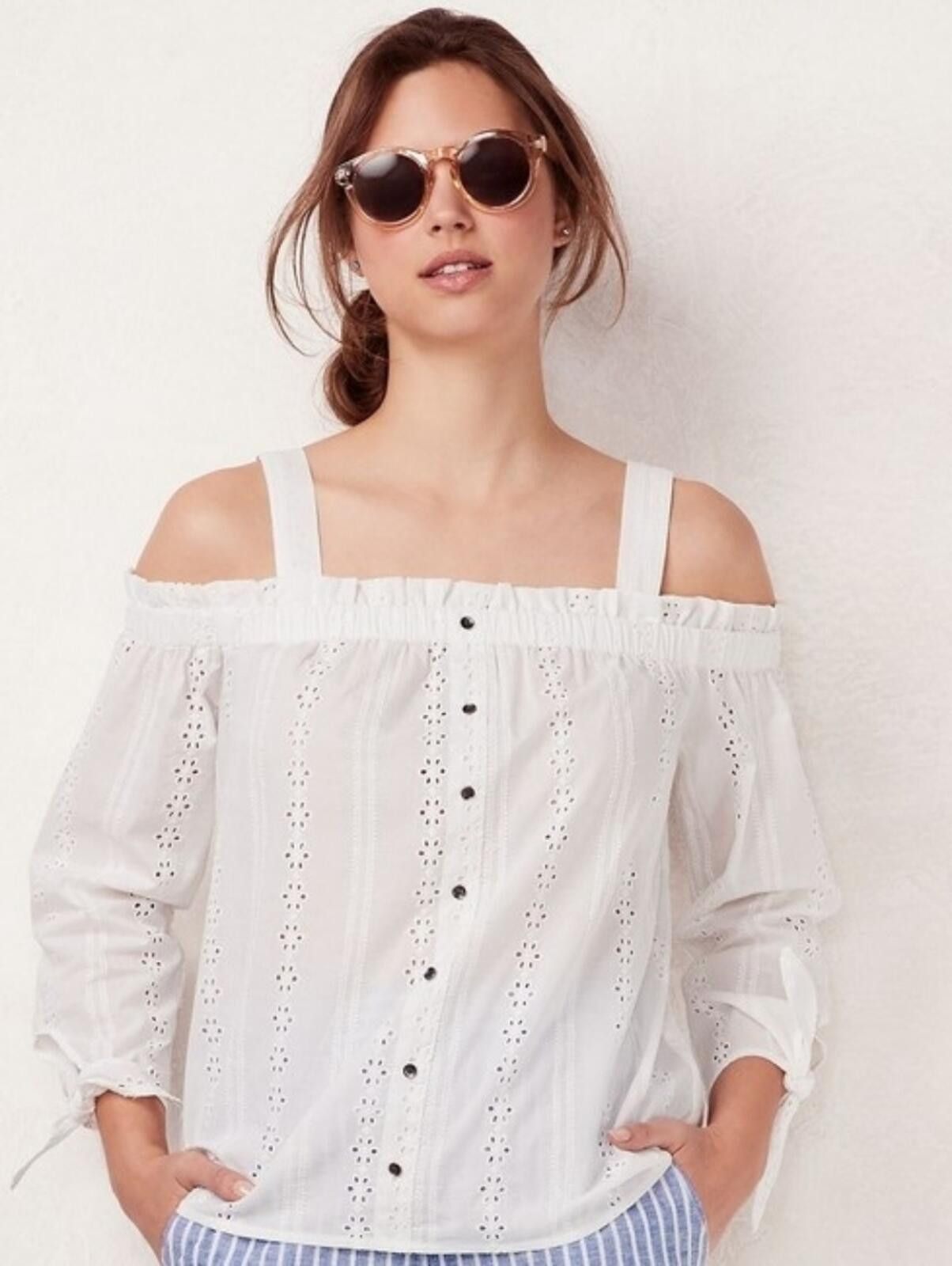 Other Lauren Conrad Eyelet Top Size XXL / US 16-18 / IT 52-54 - 1 Thumbnail