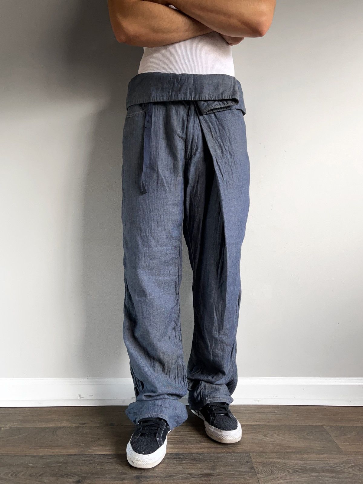 CABANE de ZUCCa Fold Over Waist Baggy Pants Size US 34 / EU 50 - 1 Thumbnail