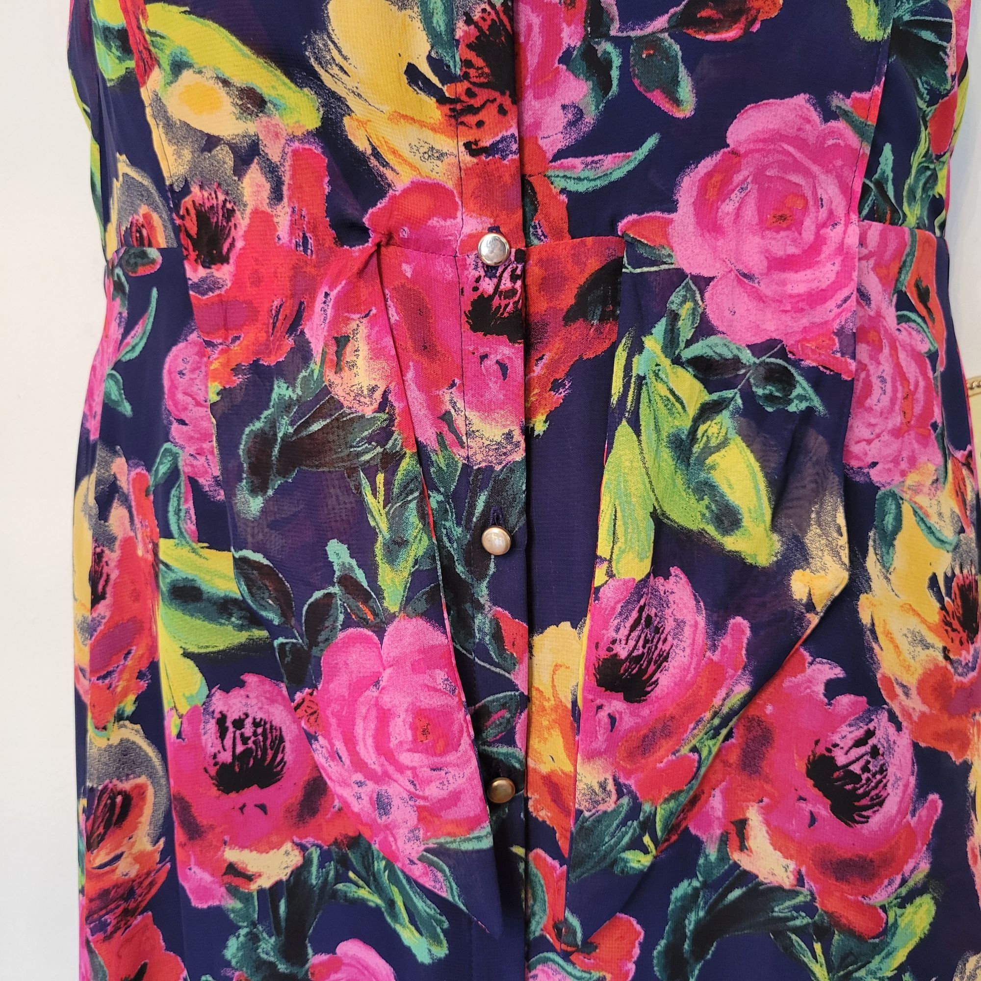 Other Julia Jordan Floral Dress 12 High Neck Modest A Line Midi Su Size XL / US 12-14 / IT 48-50 - 7 Thumbnail