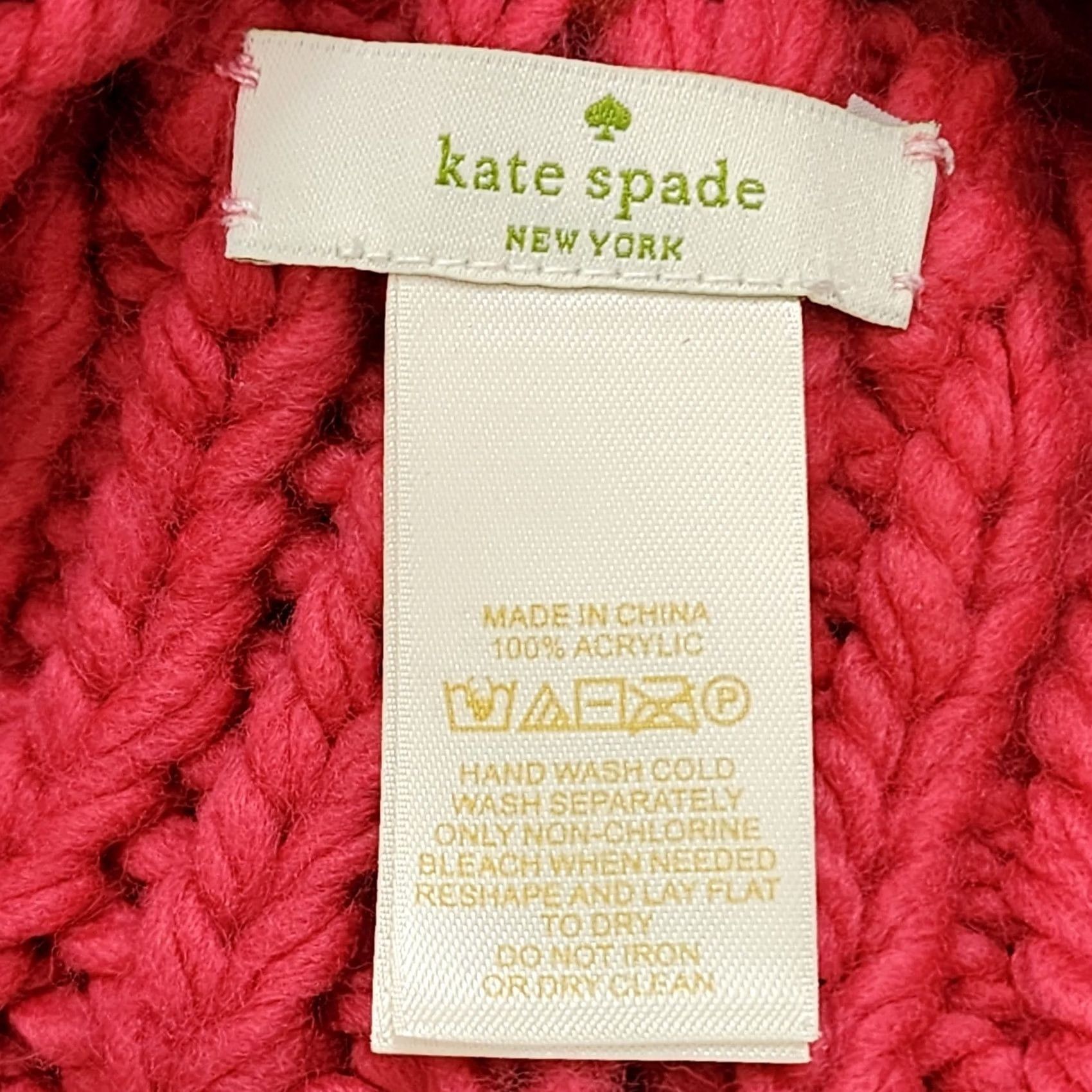 Vintage Kate Spade Beanie Hat Pom Pom Womens Pink Winter Size ONE SIZE - 4 Thumbnail