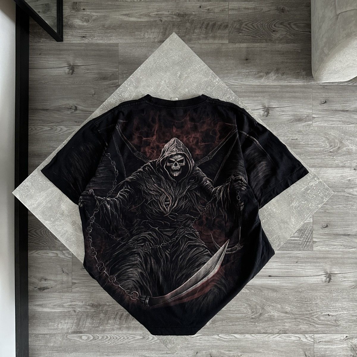 Vintage Vintage 90s Skull Gargoyle AOP tee rare horror hype y2k og Size US XL / EU 56 / 4 - 1 Thumbnail