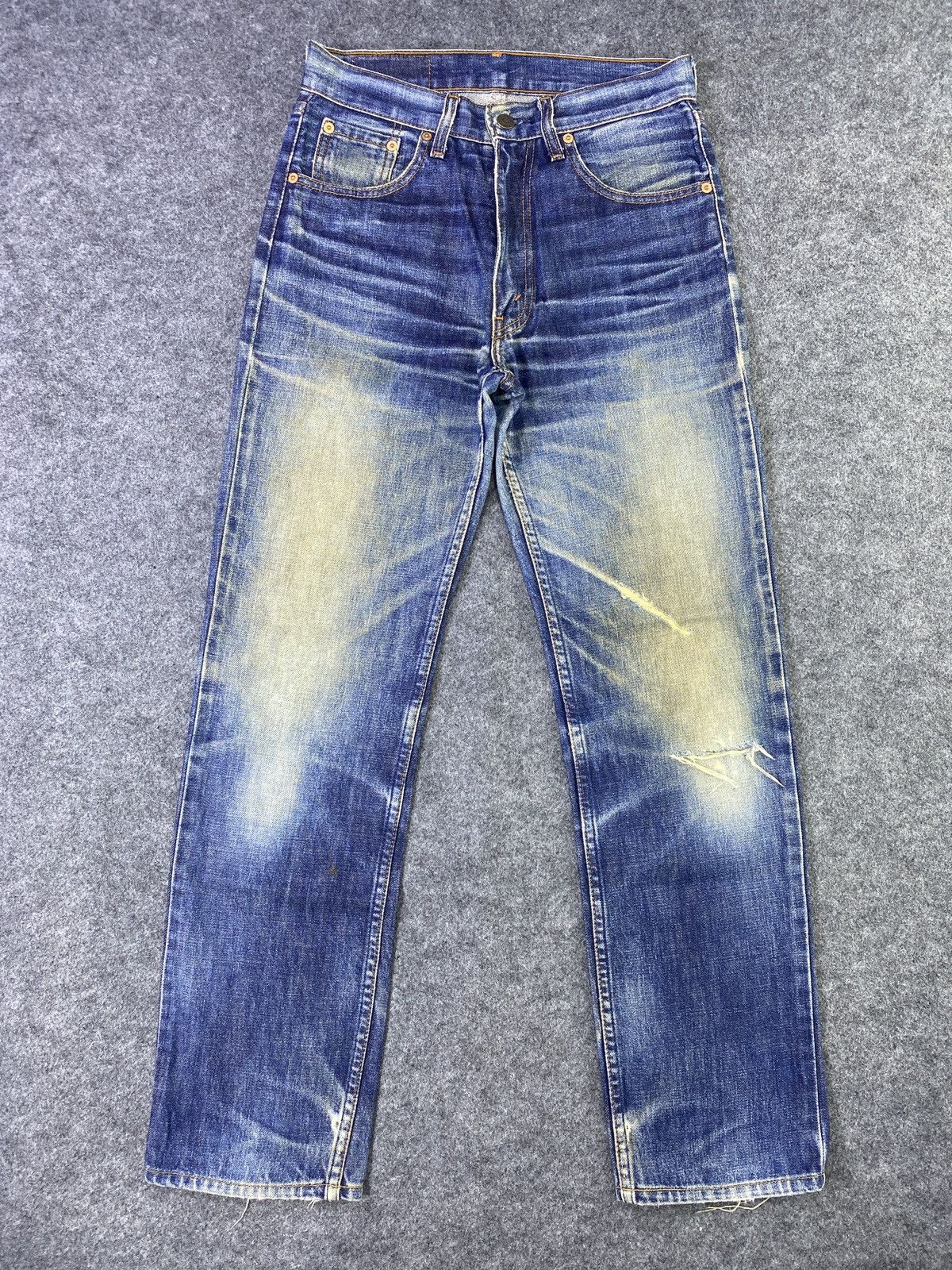 image of Levis 506 Distresses Blue Wash Jeans-J890, Men's (Size 29)