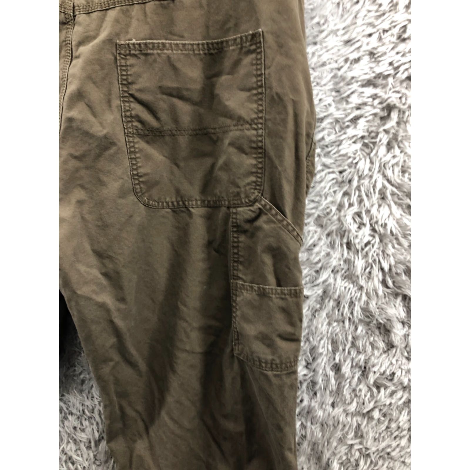 Vintage Canyon Creek Jeans Men Regular 40x30 Brown Beige Lined Fleece 5-Pocket Zip Belt Loops Canvas Cotton Blend Style Straight Vintage No Size US 40 / EU 56 - 6 Thumbnail
