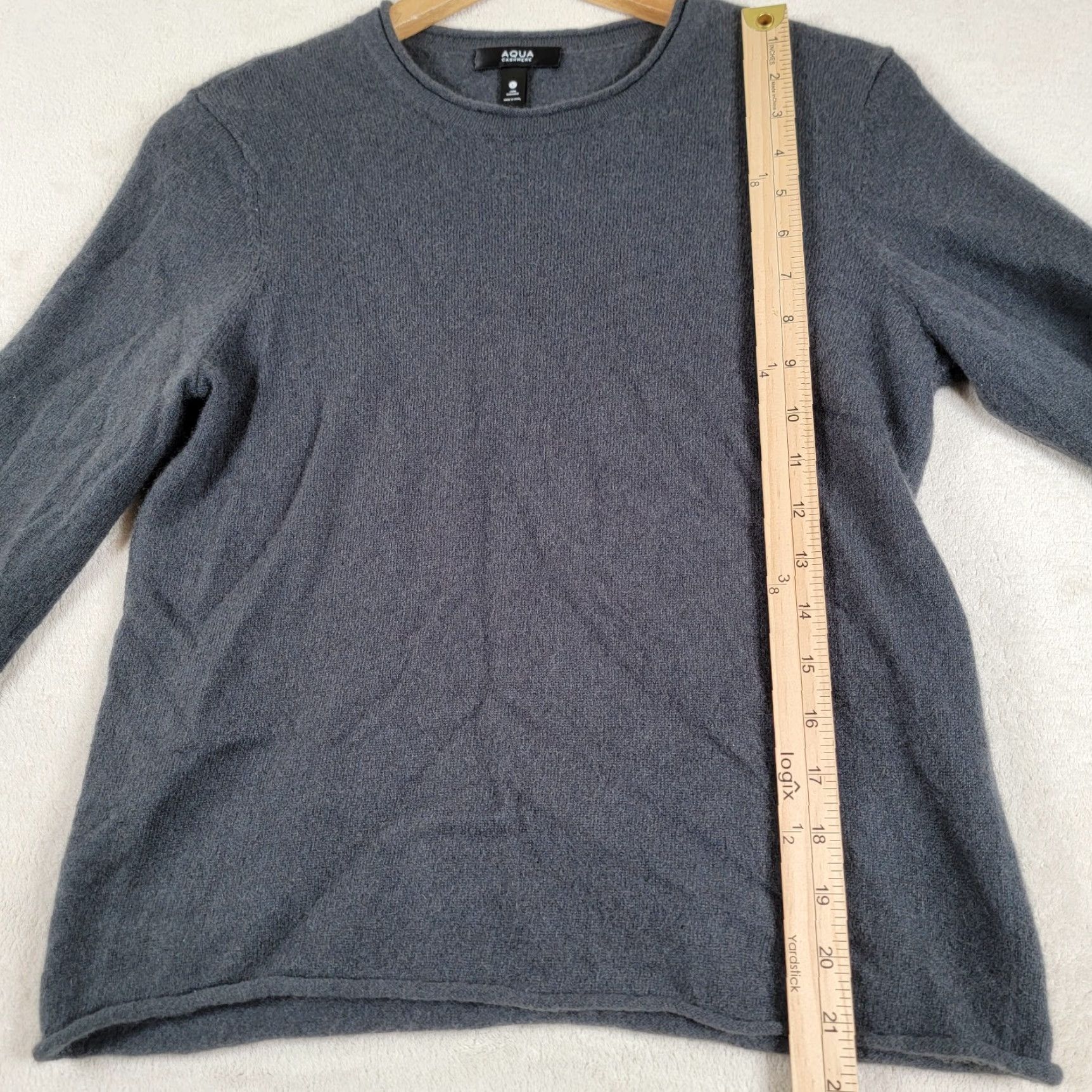 AQUA VINTAGE Aqua Cashmere High Low Cashmere Sweater Peacoat Gray Large Size L / US 10 / IT 46 - 4 Thumbnail