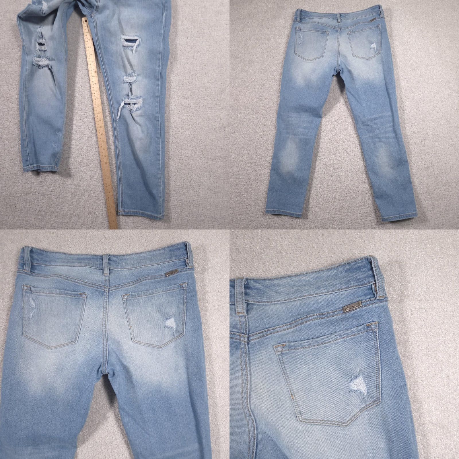 Vintage VINTAGE KanCan Jeans Womens Juniors 9/28 Light Wash Distressed Skinny Stretch Denim Size 30" / US 8 / IT 44 - 9 Thumbnail