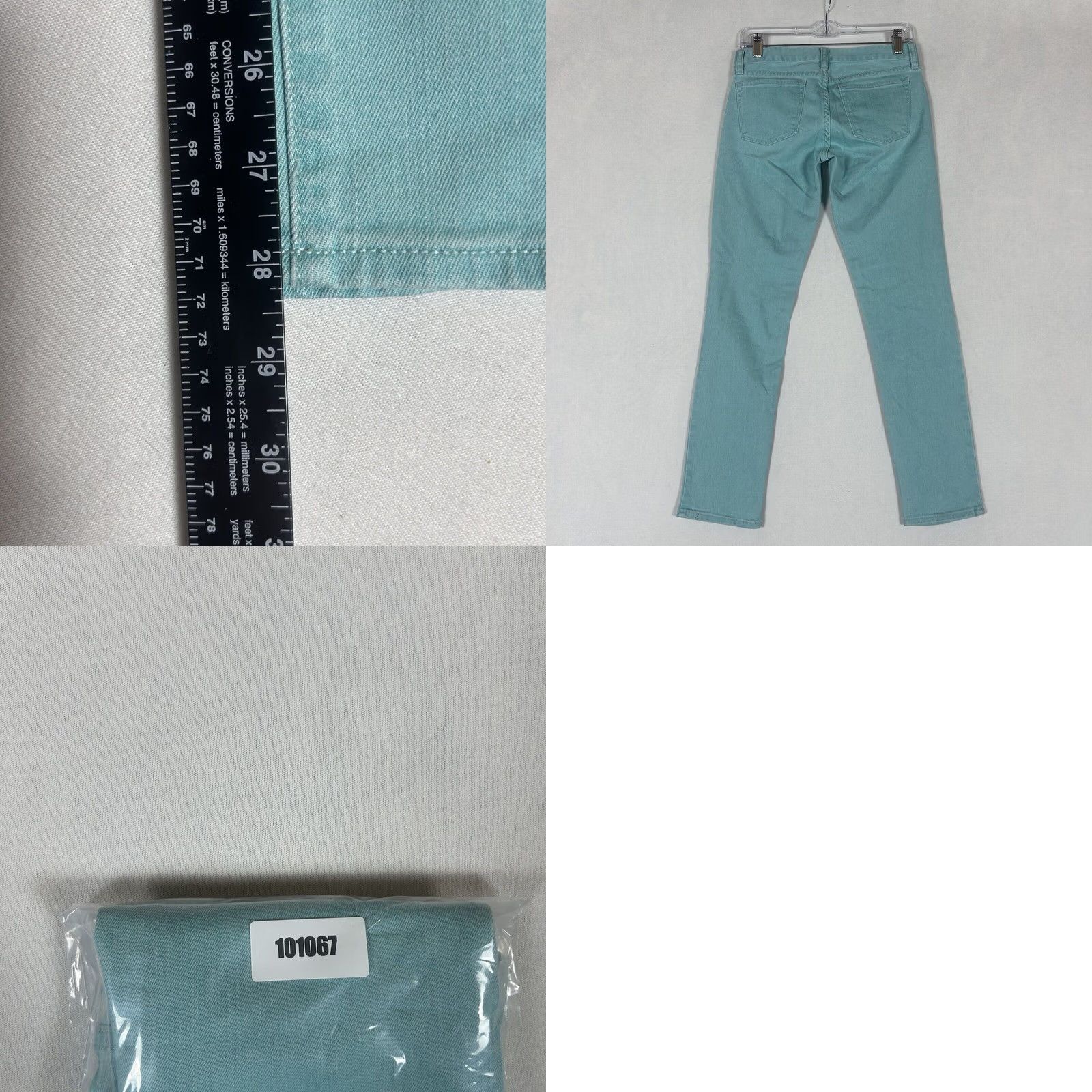 J.Crew J. Crew Toothpick Ankle Jeans Womens 26 Mint Green Mid Rise Stretch Denim Size 26" / US 2 / IT 38 - 8 Thumbnail