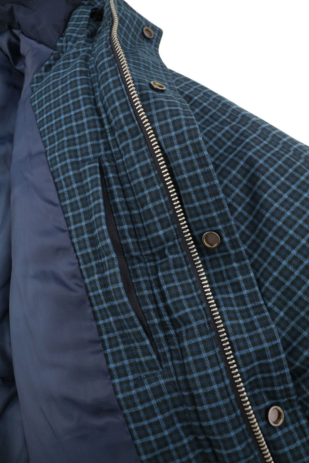 Scotch & Soda M Blue Check Padded Hooded Zip Jacket 88480 Size US M / EU 48-50 / 2 - 8 Thumbnail