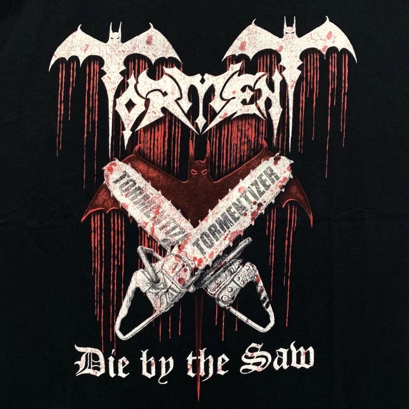 Fruit Of The Loom Torment “Die By The Saw” 20 Years Of Tormentation Thrash Metal Band T-Shirt XL Black Regular Cotton Graphic Print Front Back Men/Unisex Size US XL / EU 56 / 4 - 3 Thumbnail