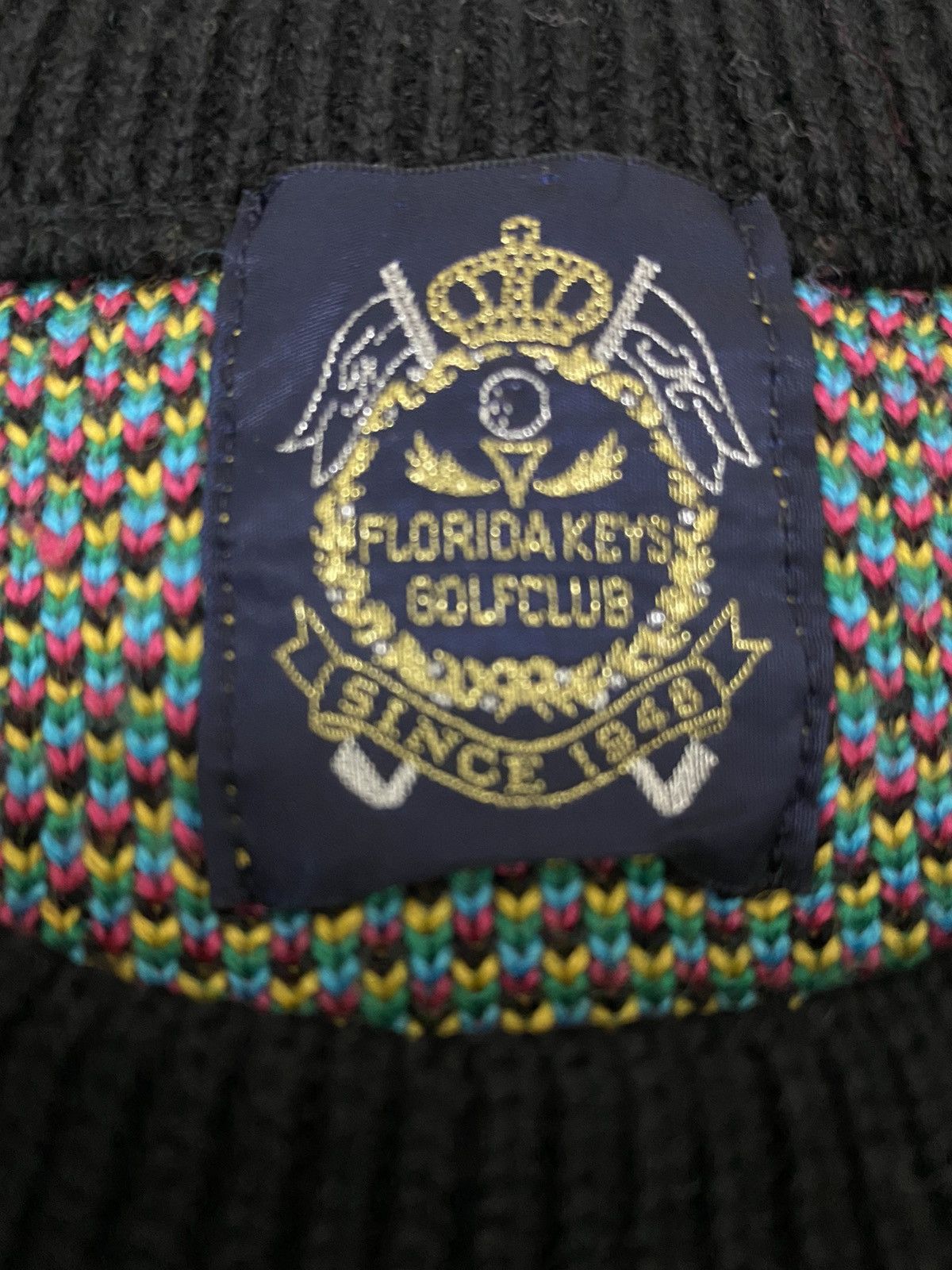 Sports Specialties 🔥 Florida Keys Golf Club Multicolour Block Knit Sweater (C3) Size US M / EU 48-50 / 2 - 6 Thumbnail