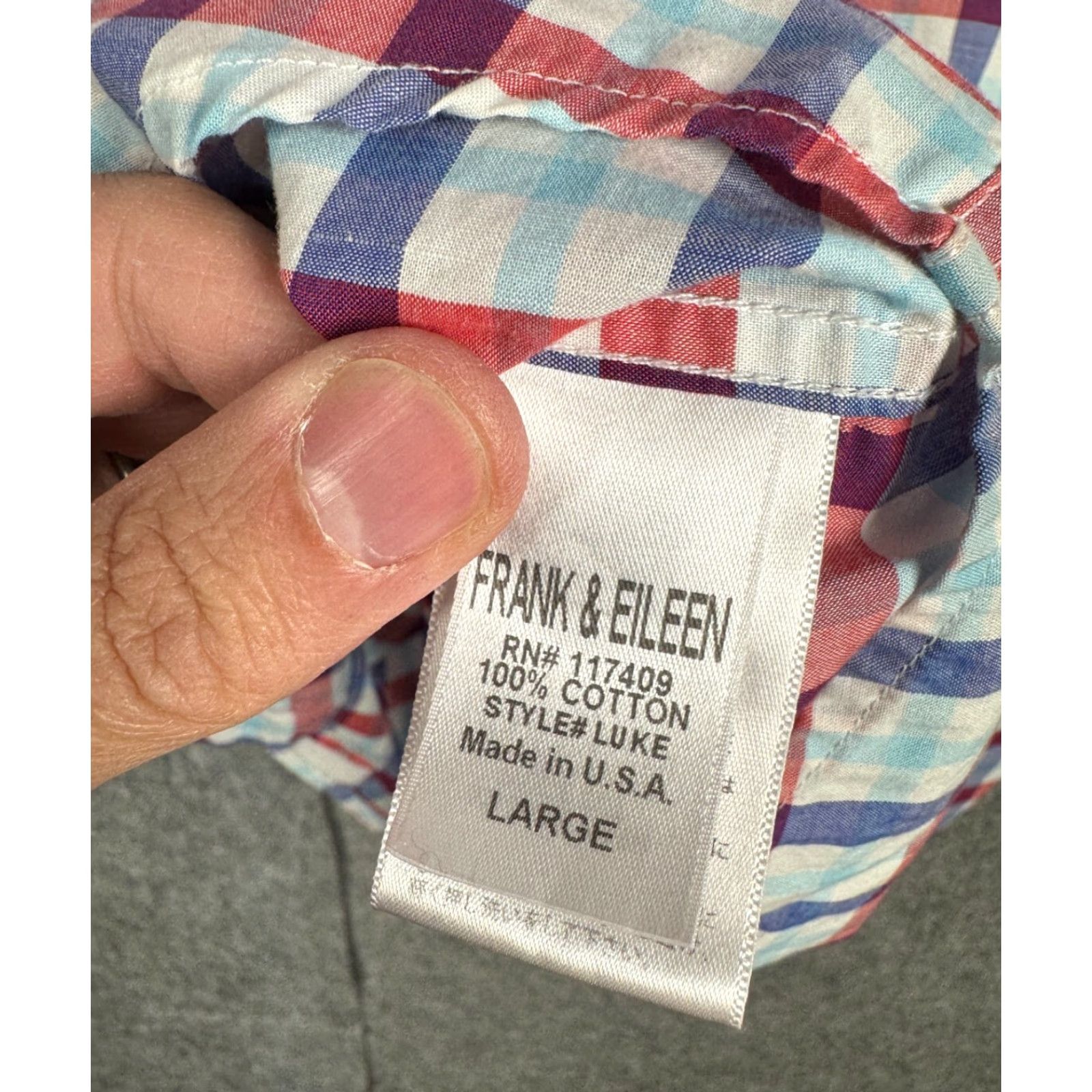 Frank & Eileen Frank & Eileen LUKE Shirt Men's Large Multi Plaid Lightweight Cotton Long Sleeve Button-Down Collared Shirt Size US L / EU 52-54 / 3 - 5 Thumbnail