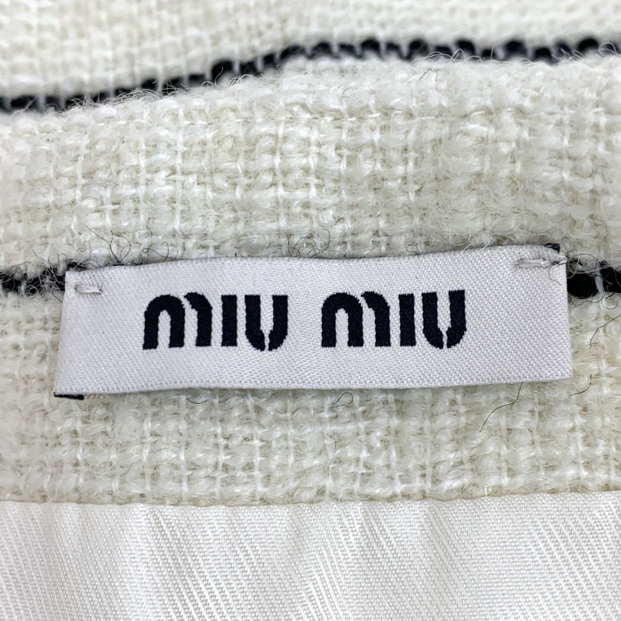 Miu Miu MiuMiu Striped Letter Embroidered Woven Wool Skirt K26WX Size 26" / US 2 / IT 38 - 6 Thumbnail