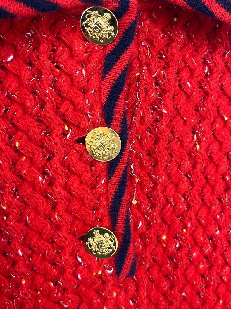 Gucci Gucci Red tweed lapel short-sleeved dress 2504-Nextarrow Size S / US 4 / IT 40 - 3 Thumbnail
