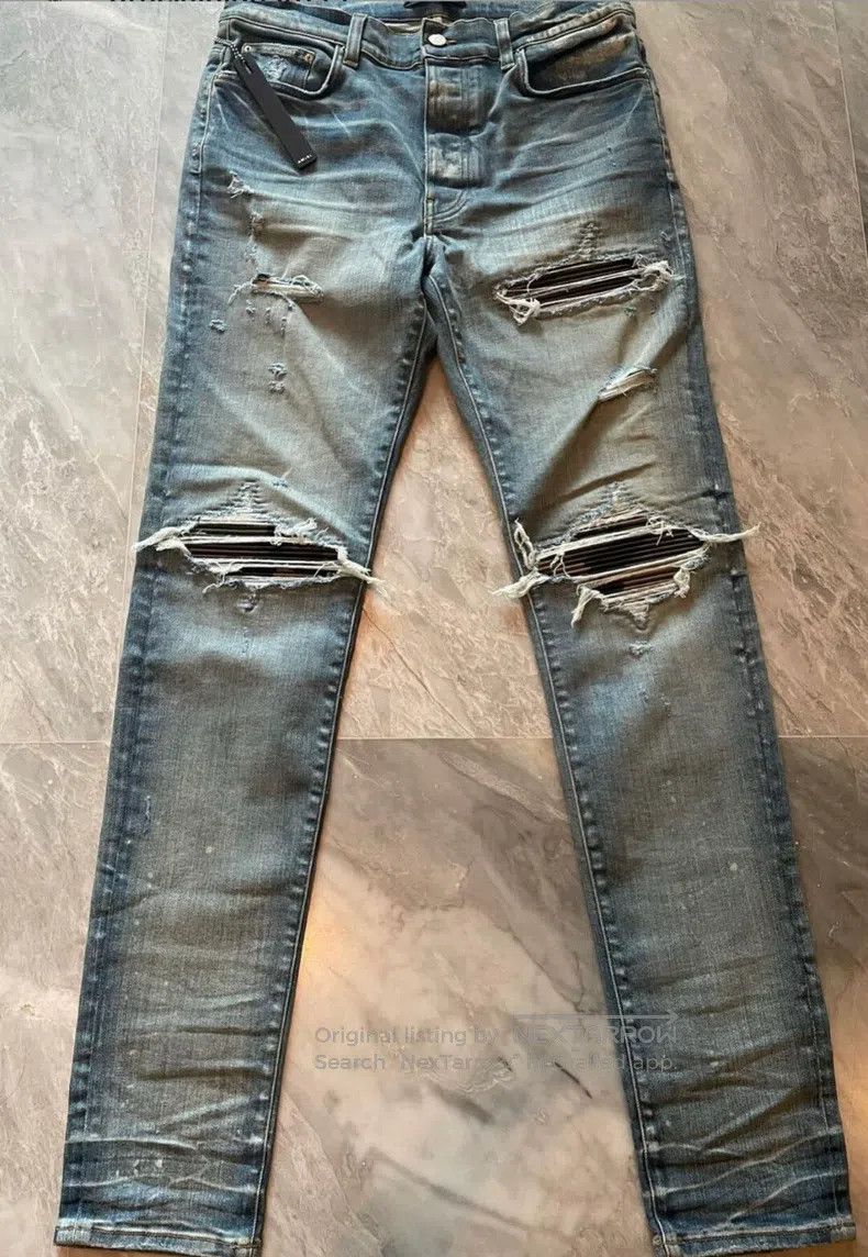 Amiri Amiri Size 34 Camouflage-printed blue jeans Size US 34 / EU 50 - 1 Thumbnail