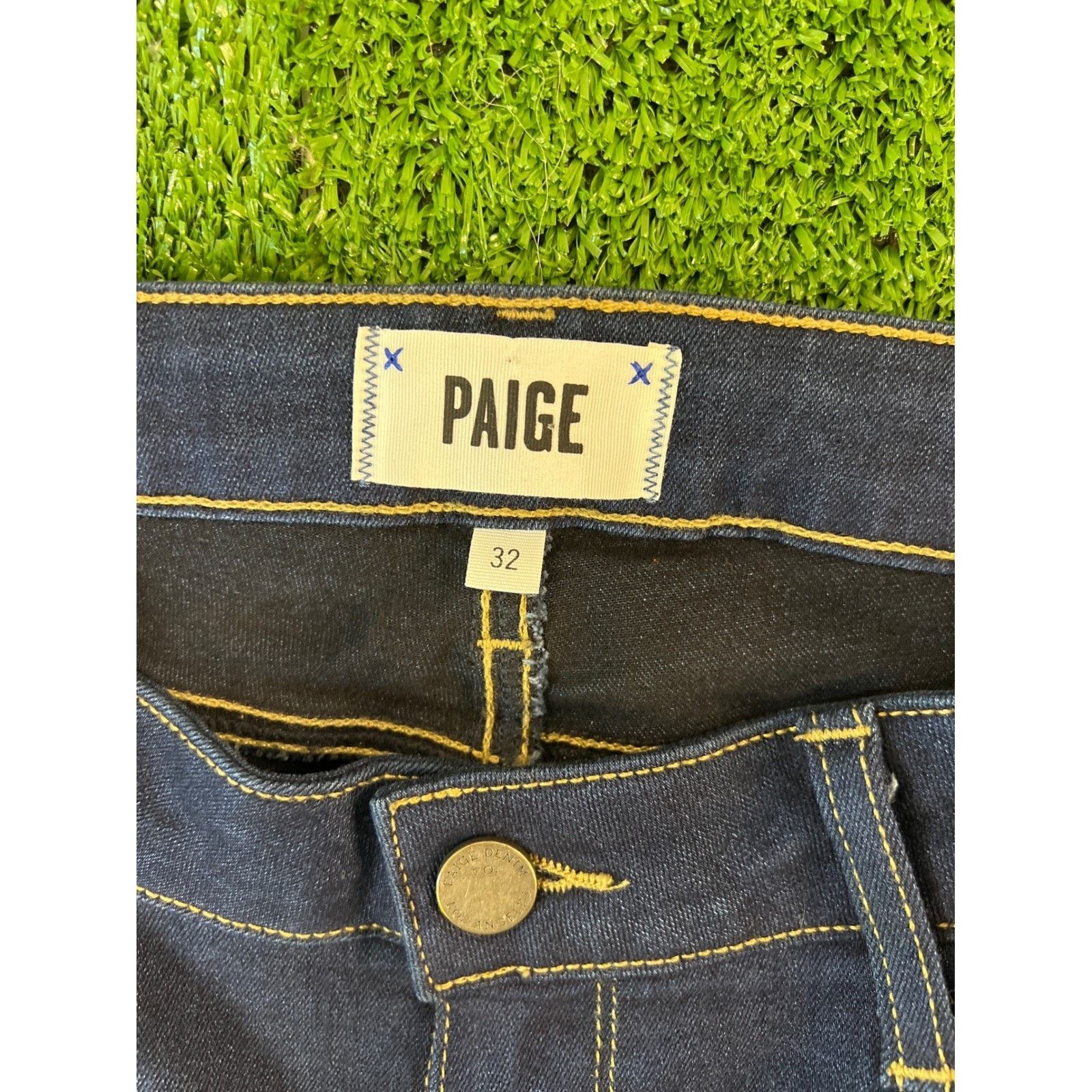 Paige Paige Skyline Skinny Leg Jeans Dark Wash Denim Womens 32 Size 32" / US 10 / IT 46 - 3 Thumbnail