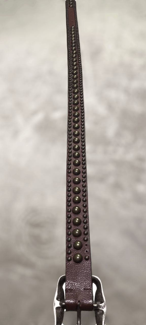 Leather Limited Edition Studded Leather Belt by Facondini Italy Size ONE SIZE - 2 Thumbnail