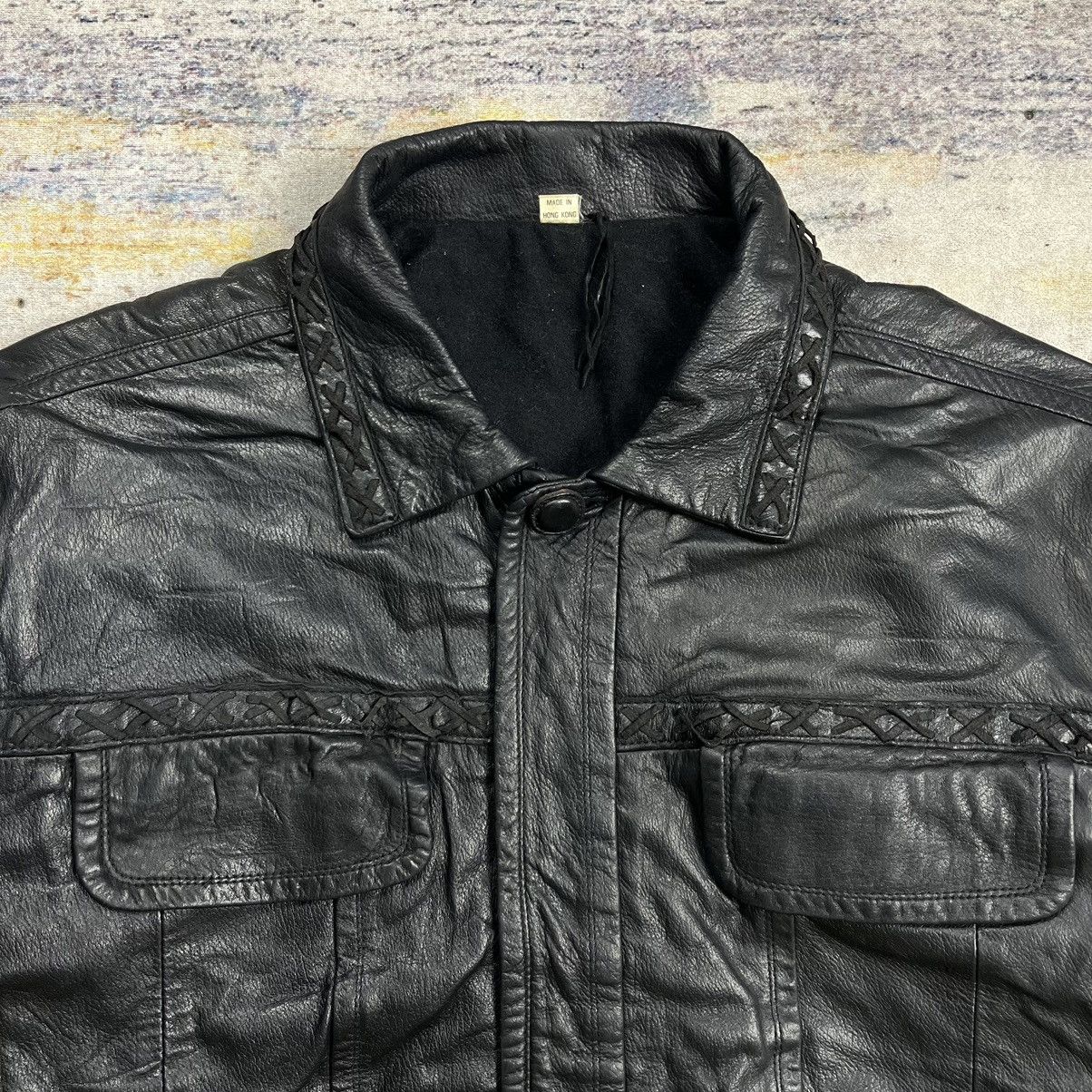 Japanese Brand × Le Grande Bleu (L.G.B.) × Nicole Club 90s Boutique Nicole by itsuko trucker lace leather jacket Size US M / EU 48-50 / 2 - 5 Thumbnail