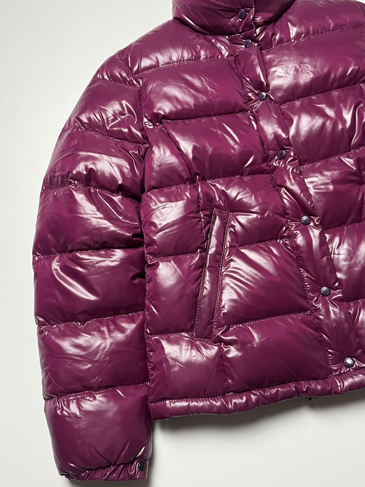 Moncler Moncler Glossy Down Puffer Jacket Burgundy Size L / US 10 / IT 46 - 3 Thumbnail