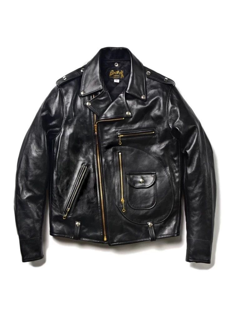 The Real McCoy's COOPER 30S SPORTS JACKET - BLACK HORSEHIDE