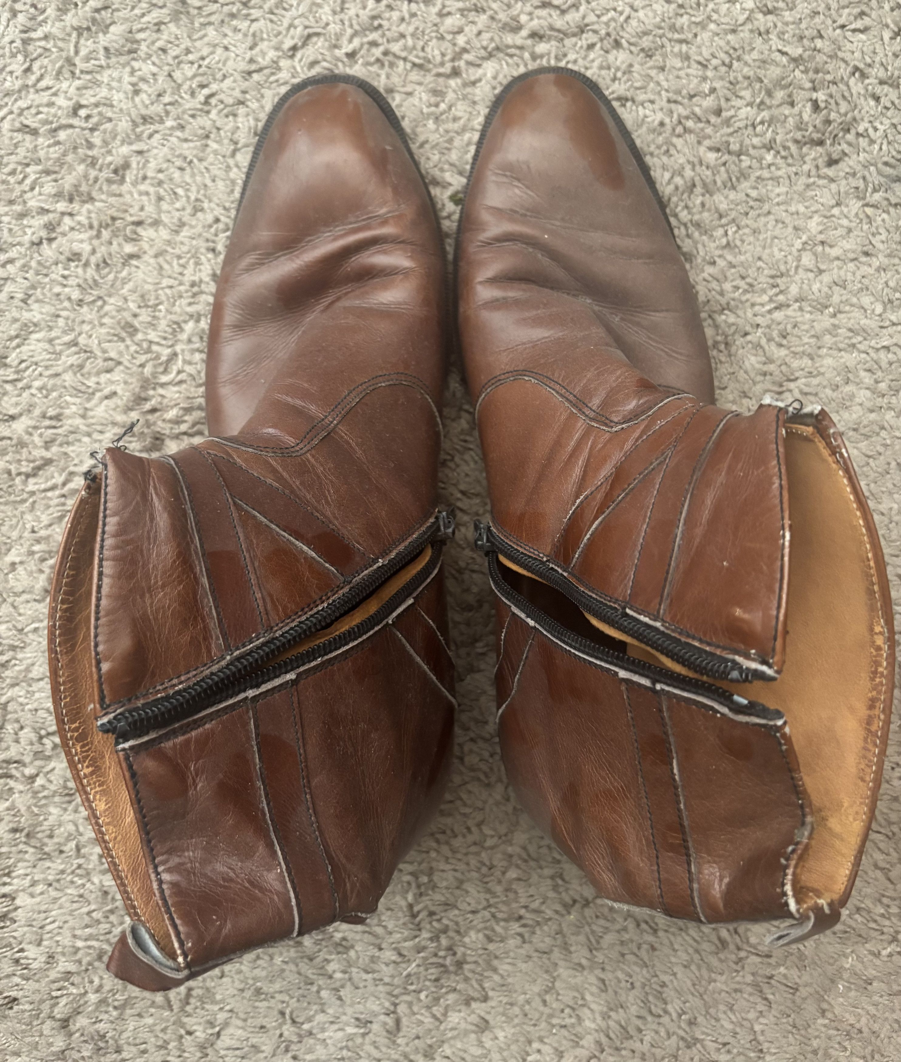 Yves Saint Laurent YSL BROWN LEATHER ZIP UP BOOTS S 10 (43) YVES SAINT LAURENT Size US 10 / EU 43 - 1 Thumbnail
