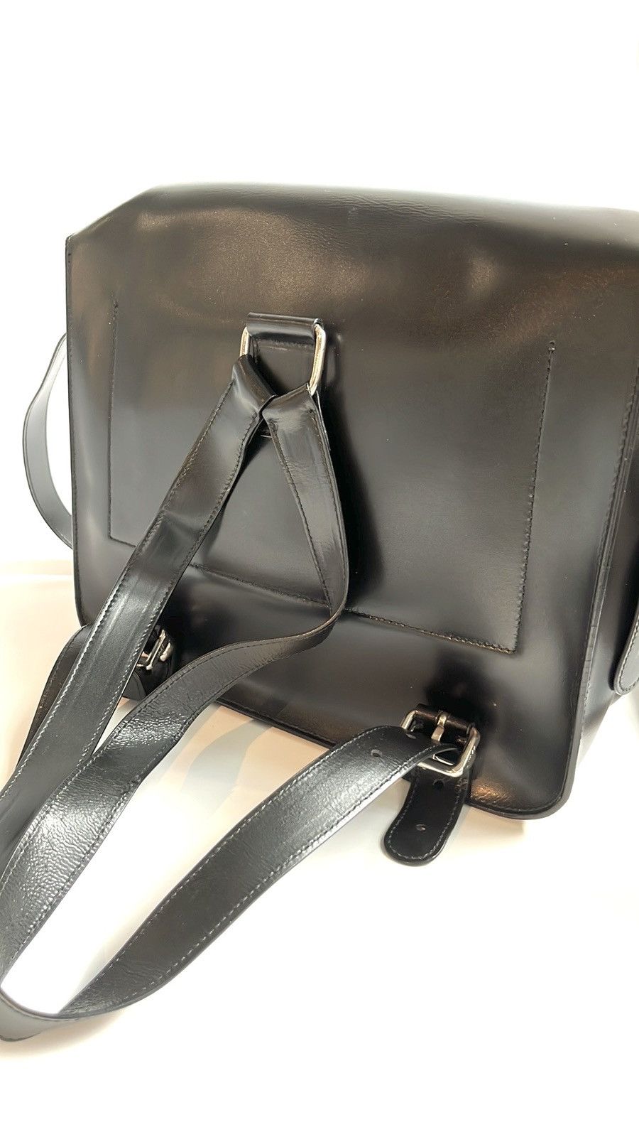 Jil Sander Jil Sander Navy Leather Convertible Buckled-Flap Backpack Size ONE SIZE - 8 Thumbnail