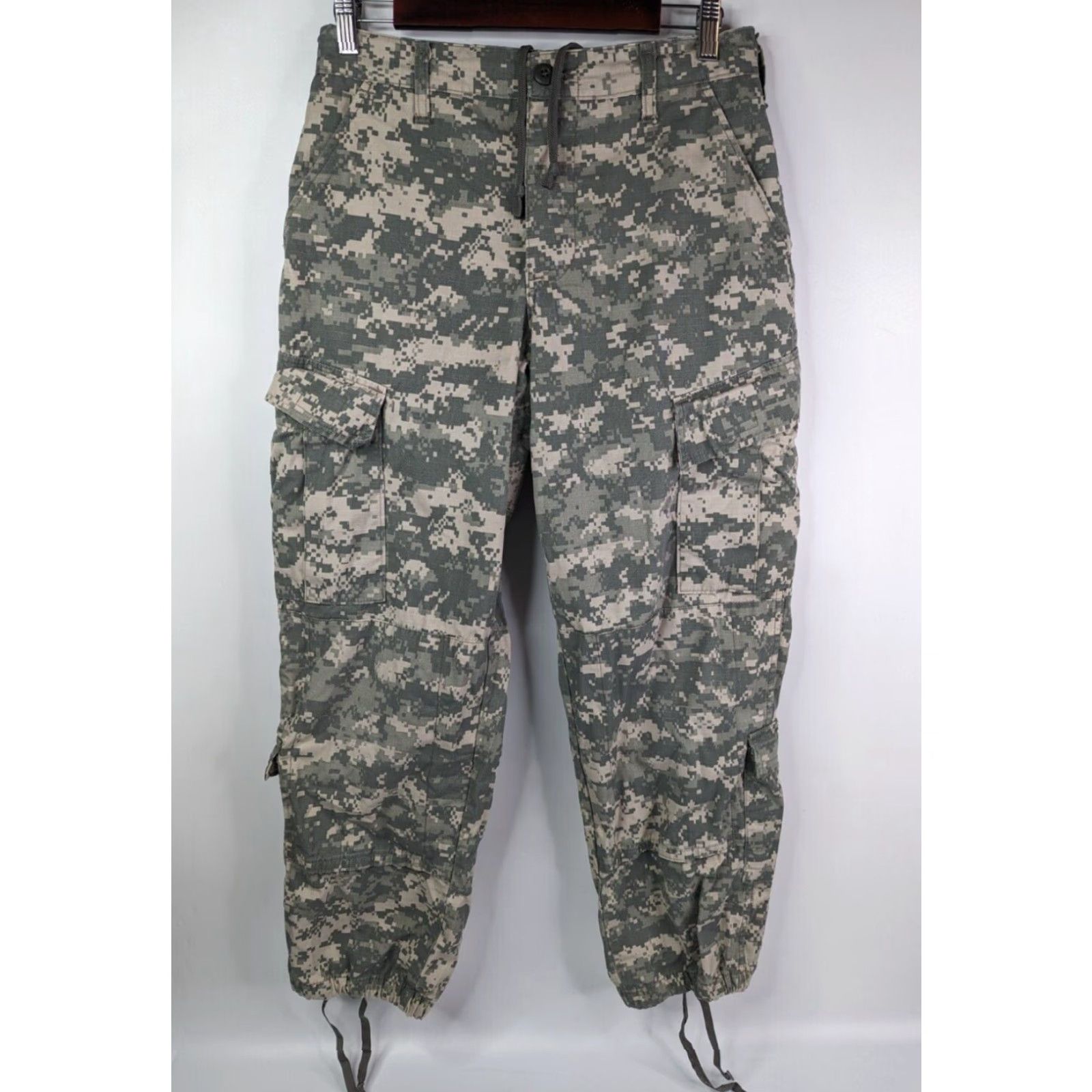 Vintage Army Combat Uniform Trousers Pants S Short Digital Camo Mens Navy Nylon Cotton Inseam 28" US Military SP M100-05-D-0427 Size US 29 - 2 Thumbnail