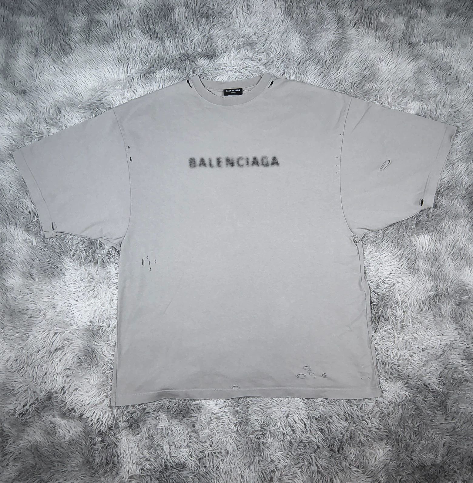 Balenciaga Blurred Logo Short Sleeve T-shirt - dmc