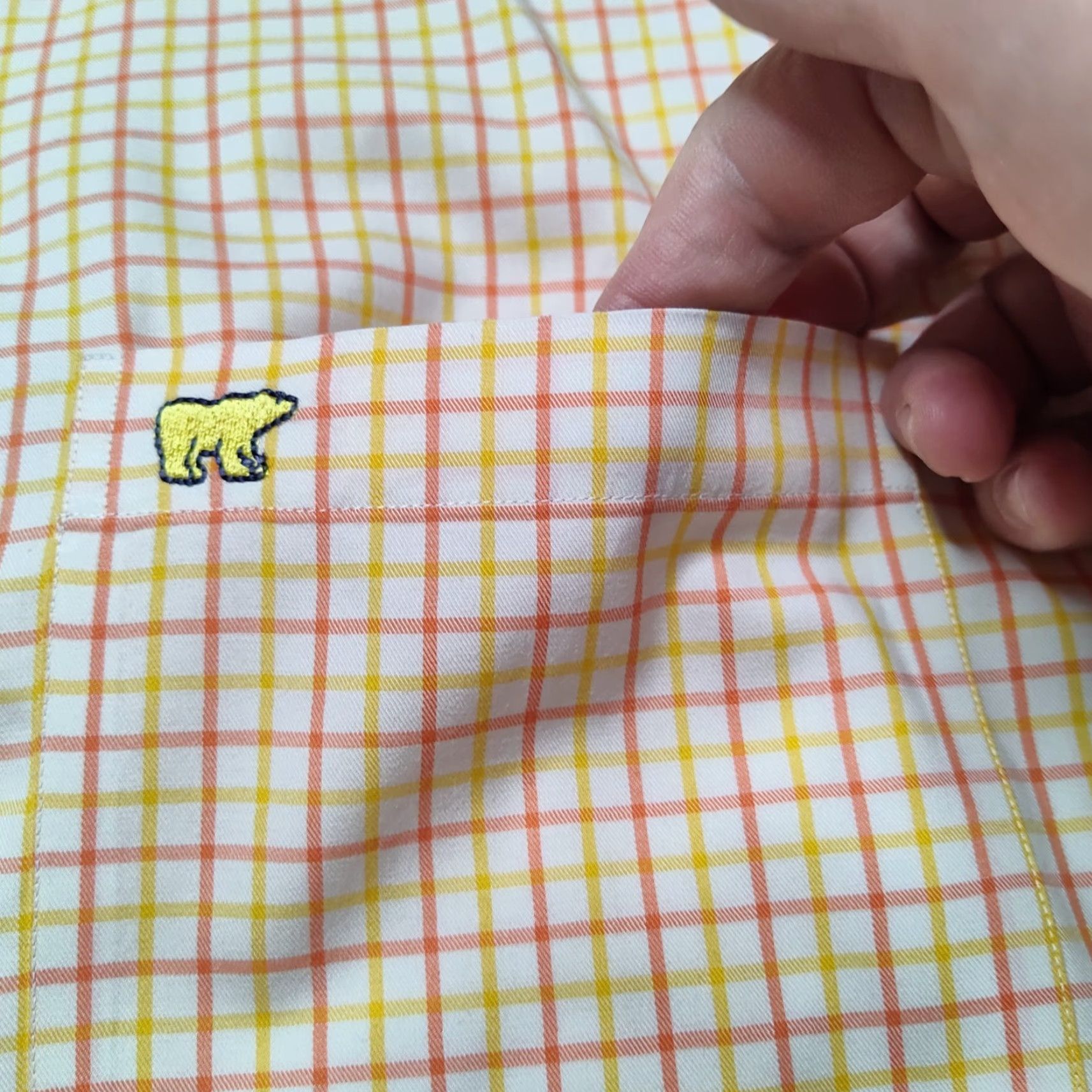 Vintage JACK NICKLAUS Men L Yellow Orange Check 100% Cotton Button-Up Shirt EUC Size US L / EU 52-54 / 3 - 5 Thumbnail