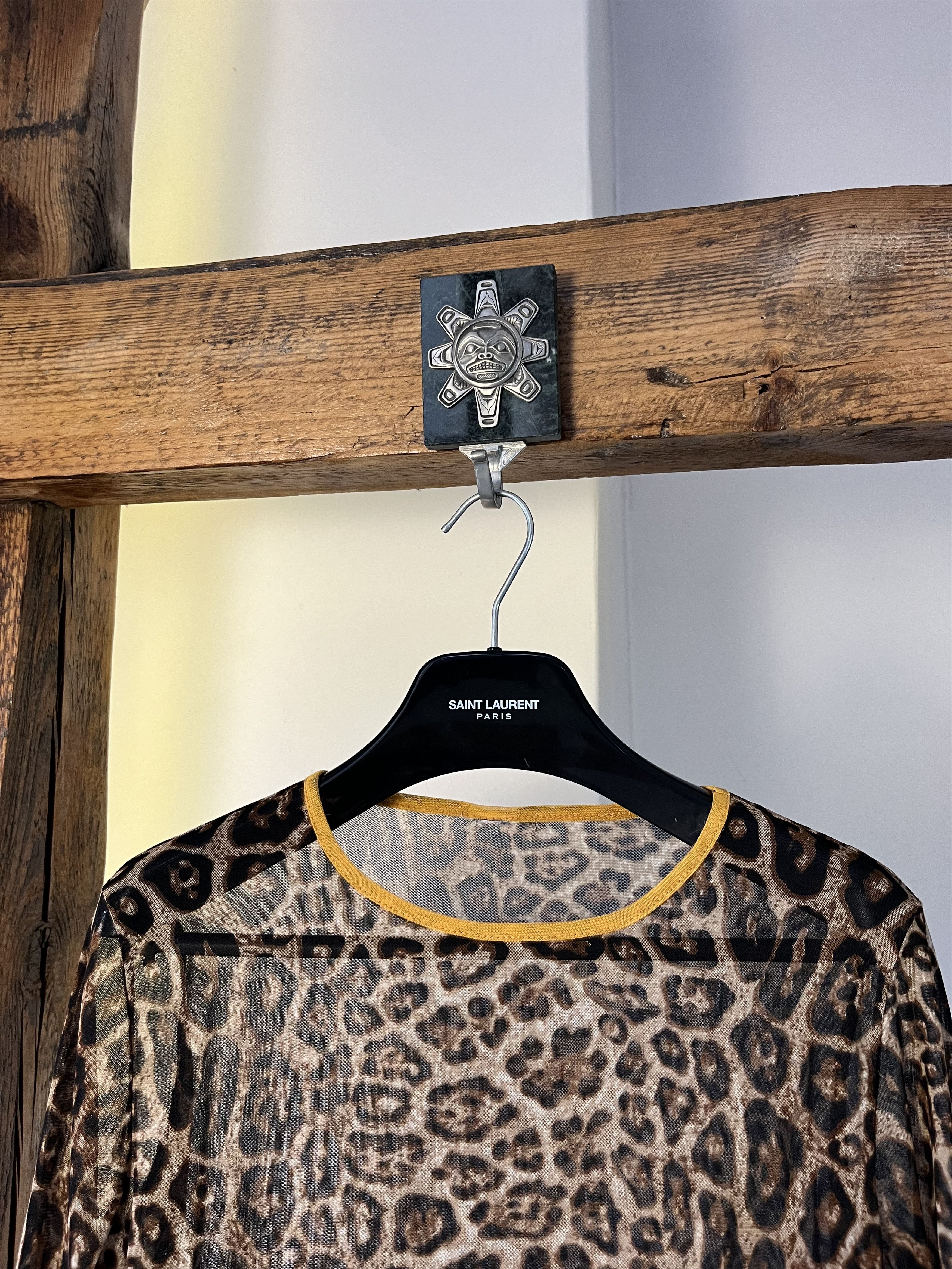 Japanese Brand Vintage Y2K Mesh Leopard/Gepard Print Long Sleeve Tattoo Top Size US S / EU 44-46 / 1 - 3 Thumbnail