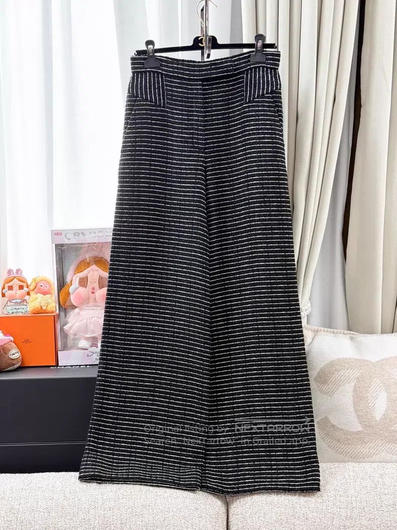 Chanel Chanel Thin striped fine glitter woven wide-leg trousers Size 25" / US 0 / IT 36 - 1 Thumbnail