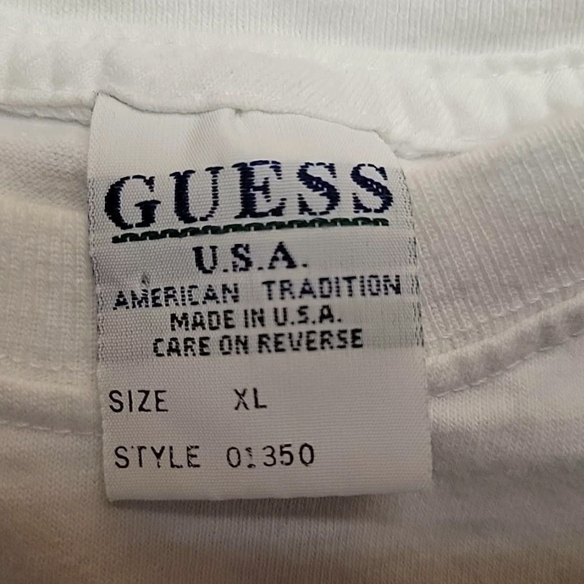 Guess VINTAGE GUESS Shirt Mens XL White Logo Graphic 90s Crewneck USA 1994 Size US XL / EU 56 / 4 - 5 Thumbnail