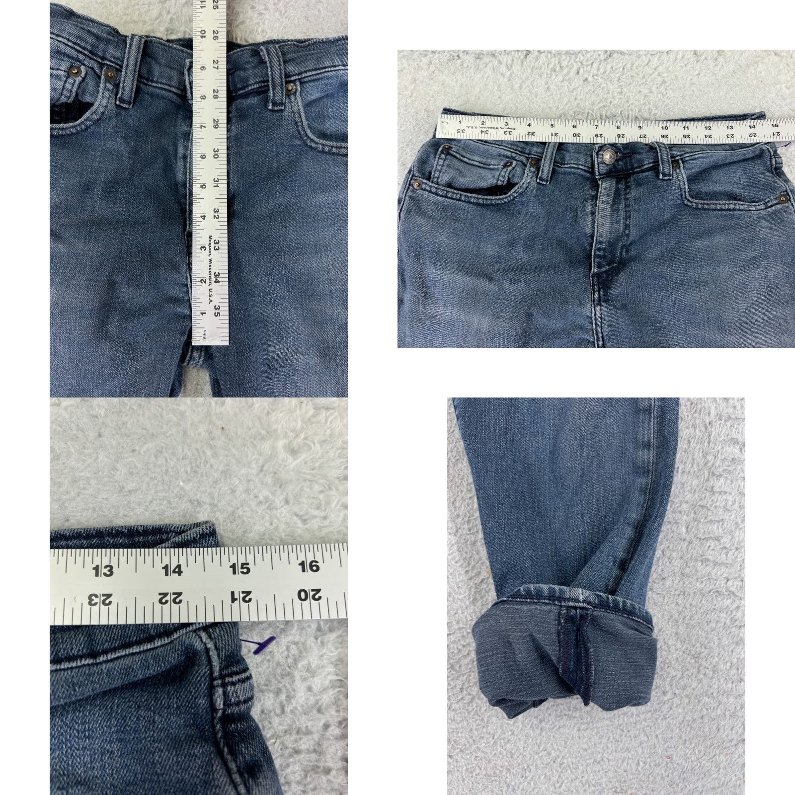 Levi's Levis Jeans Mens 30x32 Blue Denim Straight 502 Slim 5-Pocket Cotton Blend Mid Rise Vintage No N/A Size US 30 / EU 46 - 9 Thumbnail