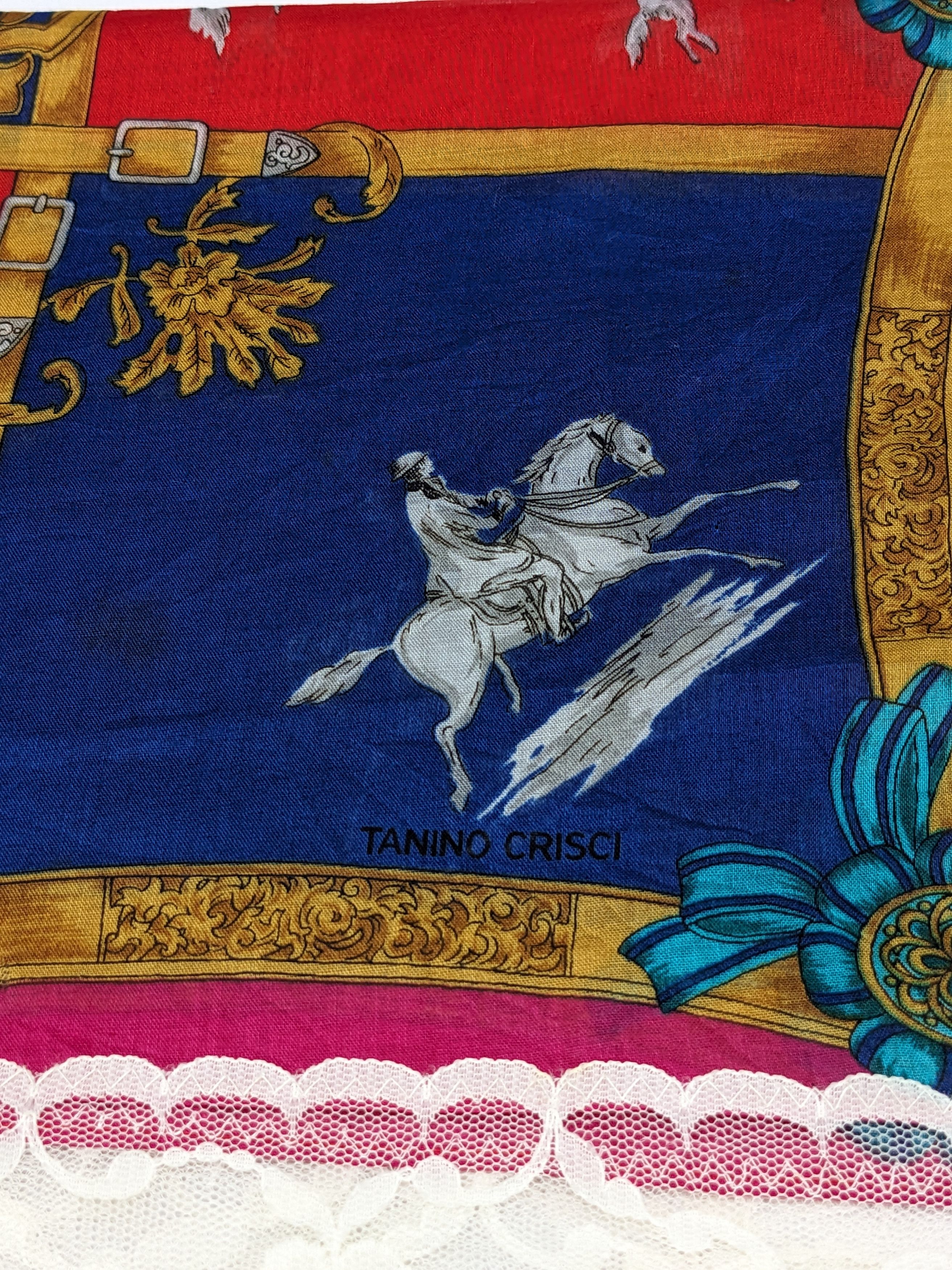 Tanino Crisci Vintage Tanino Crisci Equestrian Silk-Cotton Handkerchief Size ONE SIZE - 1 Thumbnail