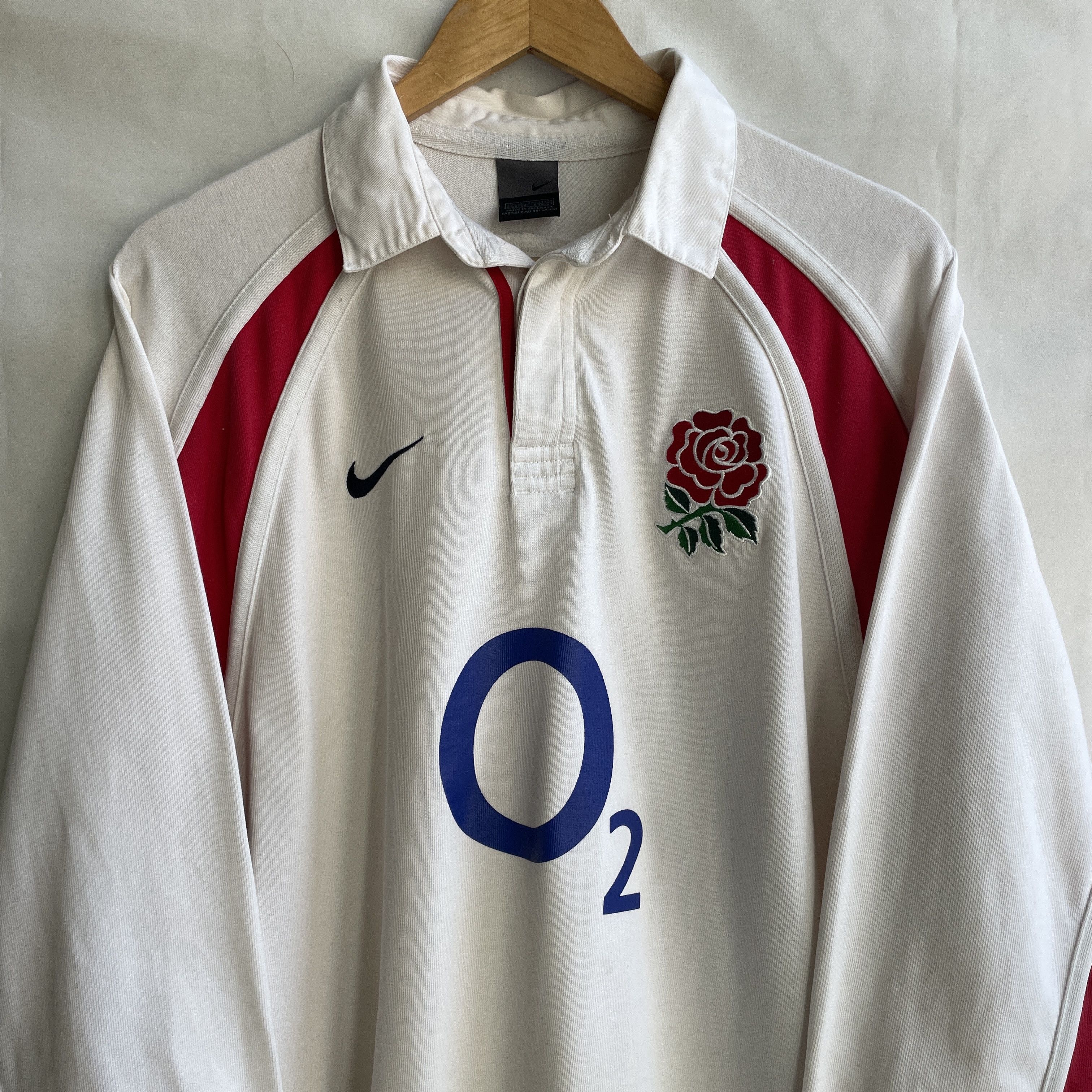 Nike Vintage 00s England Nike Rugby Polo Long Sleeve Shirt Jersey Size US M / EU 48-50 / 2 - 3 Thumbnail