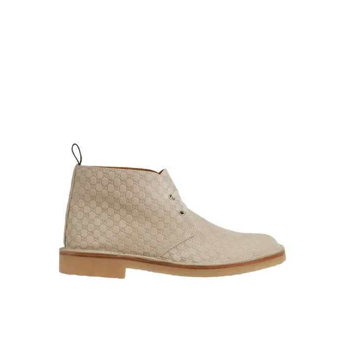 Gucci oc11z526 Men's Ankle Boots With Web in Beige Size US 9 / EU 42 - 1 Thumbnail