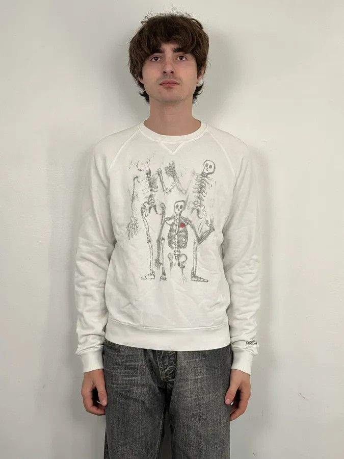 Dsquared2 AW2010 Dsquared2 White Skeleton Abstract Crewneck Sweater Size US M / EU 48-50 / 2 - 2 Thumbnail