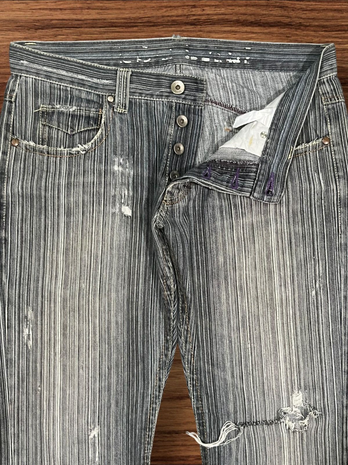 If Six Was Nine ⚡️Flare⚡️Vintage Japanese Brand Ikka Button Fly Flare Jeans Size US 34 / EU 50 - 5 Thumbnail