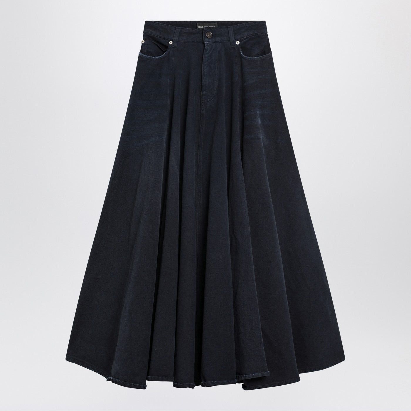 Balenciaga Balenciaga Navy Blue Maxi Godet Denim Skirt Size 30" / US 8 / IT 44 - 1 Thumbnail