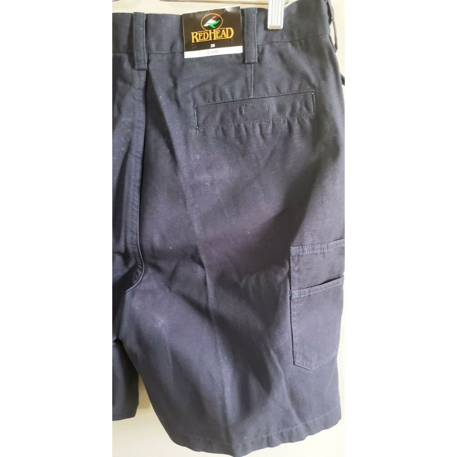 Vintage NWT RedHead Men's Summit Canvas Cargo Shorts 36 Indigo Navy Blue Casual 5-Pocket Regular Waist Belt Loops Zip Front Mens Shorts Size US 36 / EU 52 - 4 Thumbnail