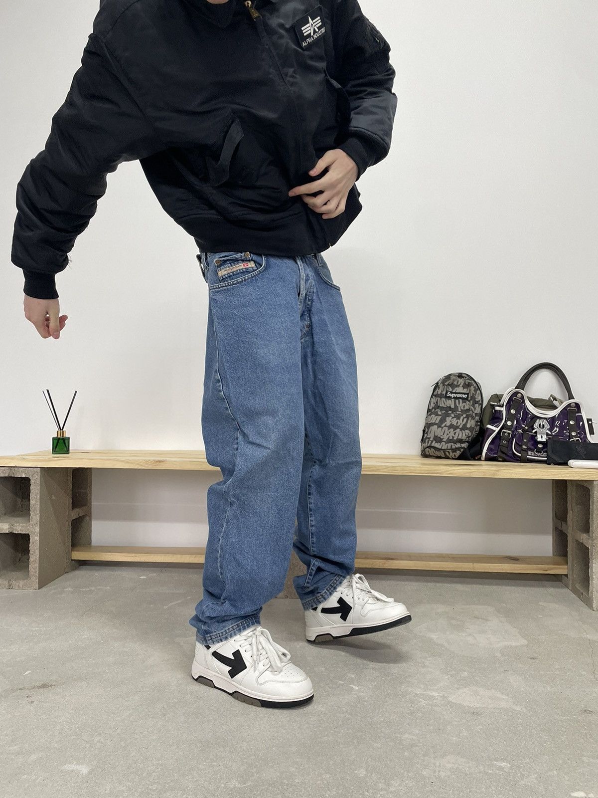 Diesel × Vintage Vintage Diesel jeans blue denim buggy fit Size US 36 / EU 52 - 1 Thumbnail