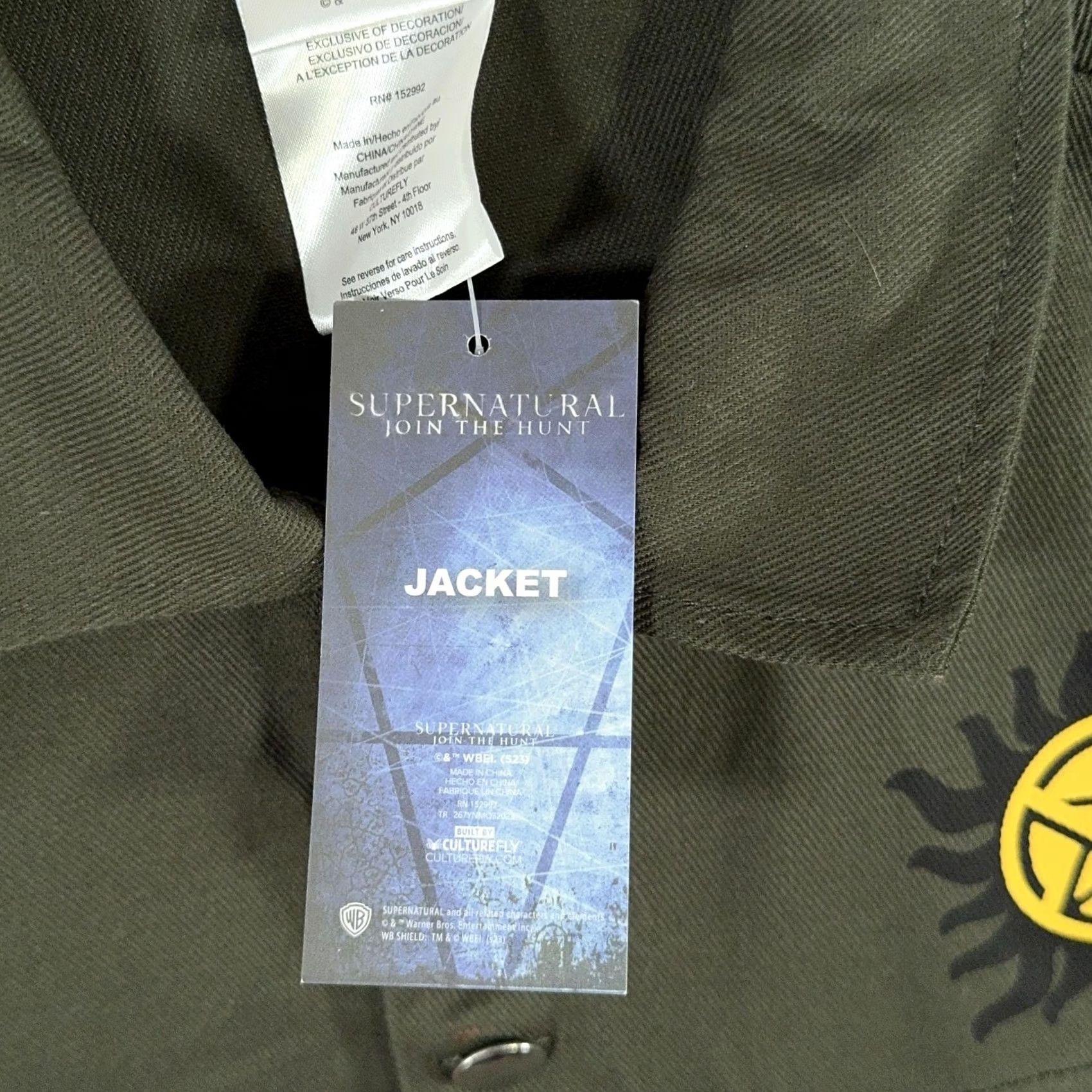 Vintage VINTAGE? CultureFly Supernatural Join The Hunt Mens XS Green Trucker Jacket Size US XS / EU 42 / 0 - 5 Thumbnail