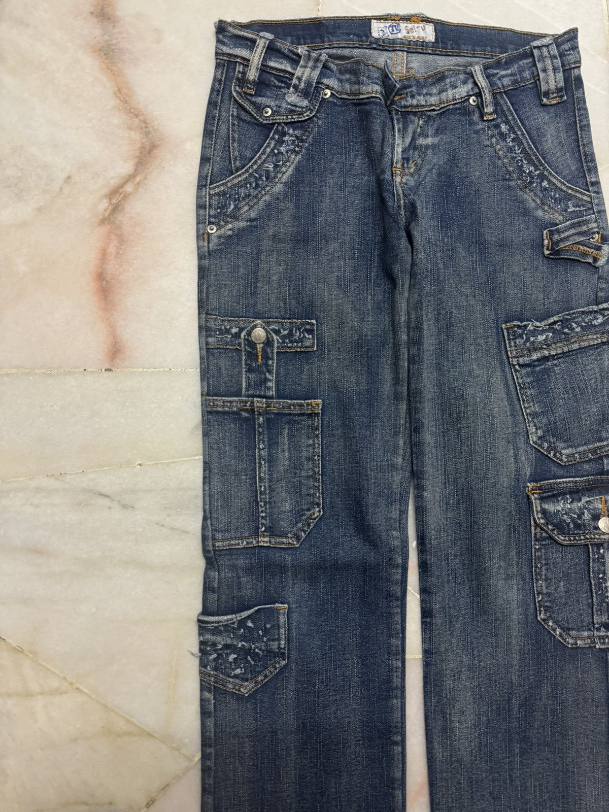 20471120 💥RARE💥JAPANESE CARGO JEANS MULTIPOCKET STYLE WASHED JEAN Size US 28 / EU 44 - 4 Thumbnail