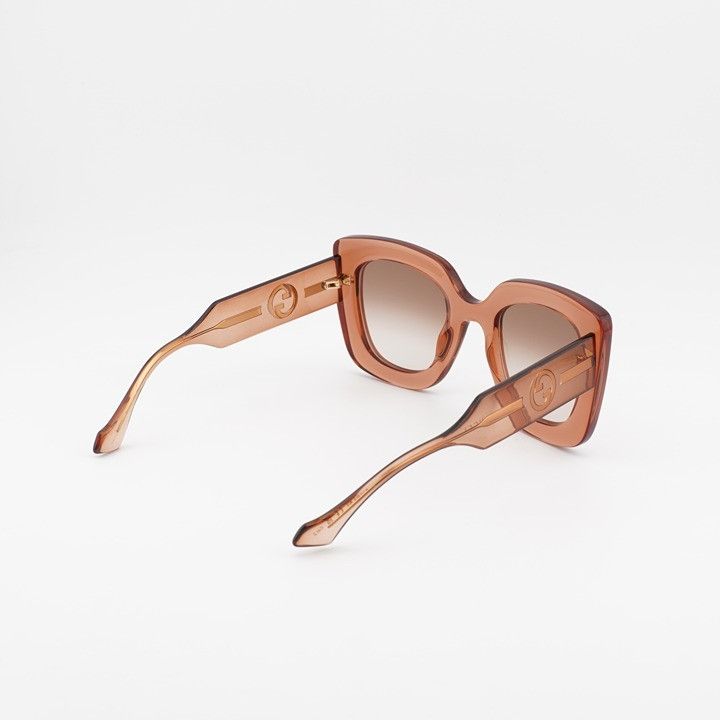 Gucci Gucci GG1556S 004 Sunglasses Shiny Brown Square Frame, Brown Size ONE SIZE - 4 Thumbnail