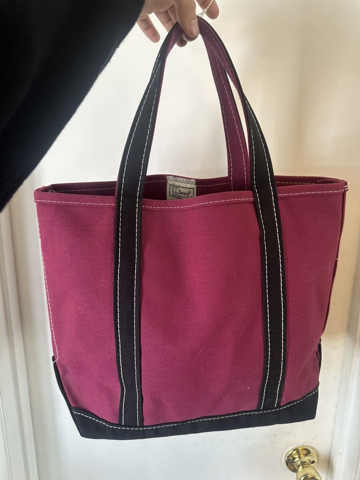 L.L. Bean Boat Tote Two Tone Purple Canvas Tote Bag Usa Rare