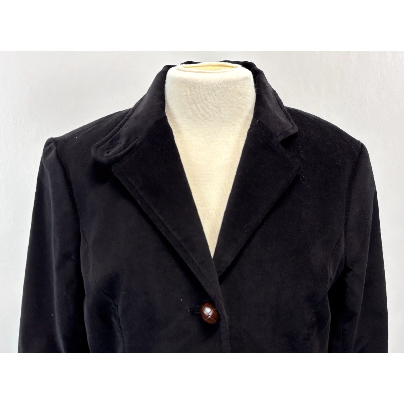 Vintage L.L. Bean Velvet Blazer Jacket Women's Regular Size 12 Black Lined Business Classic Size XL / US 12-14 / IT 48-50 - 7 Thumbnail