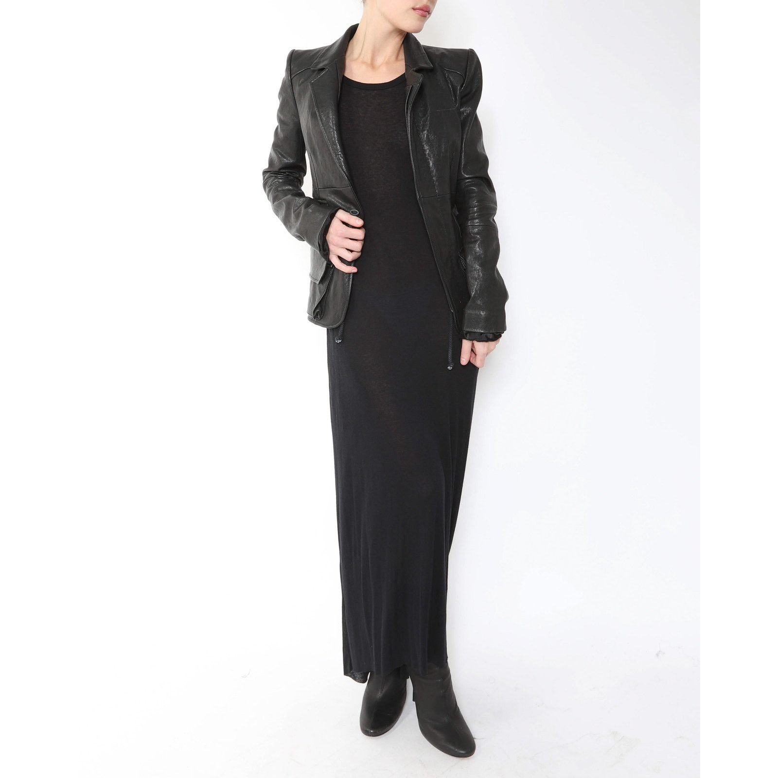 Haider Ackermann FW16 Military Blazer in Black Leather Size XS / US 0-2 / IT 36-38 - 6 Thumbnail