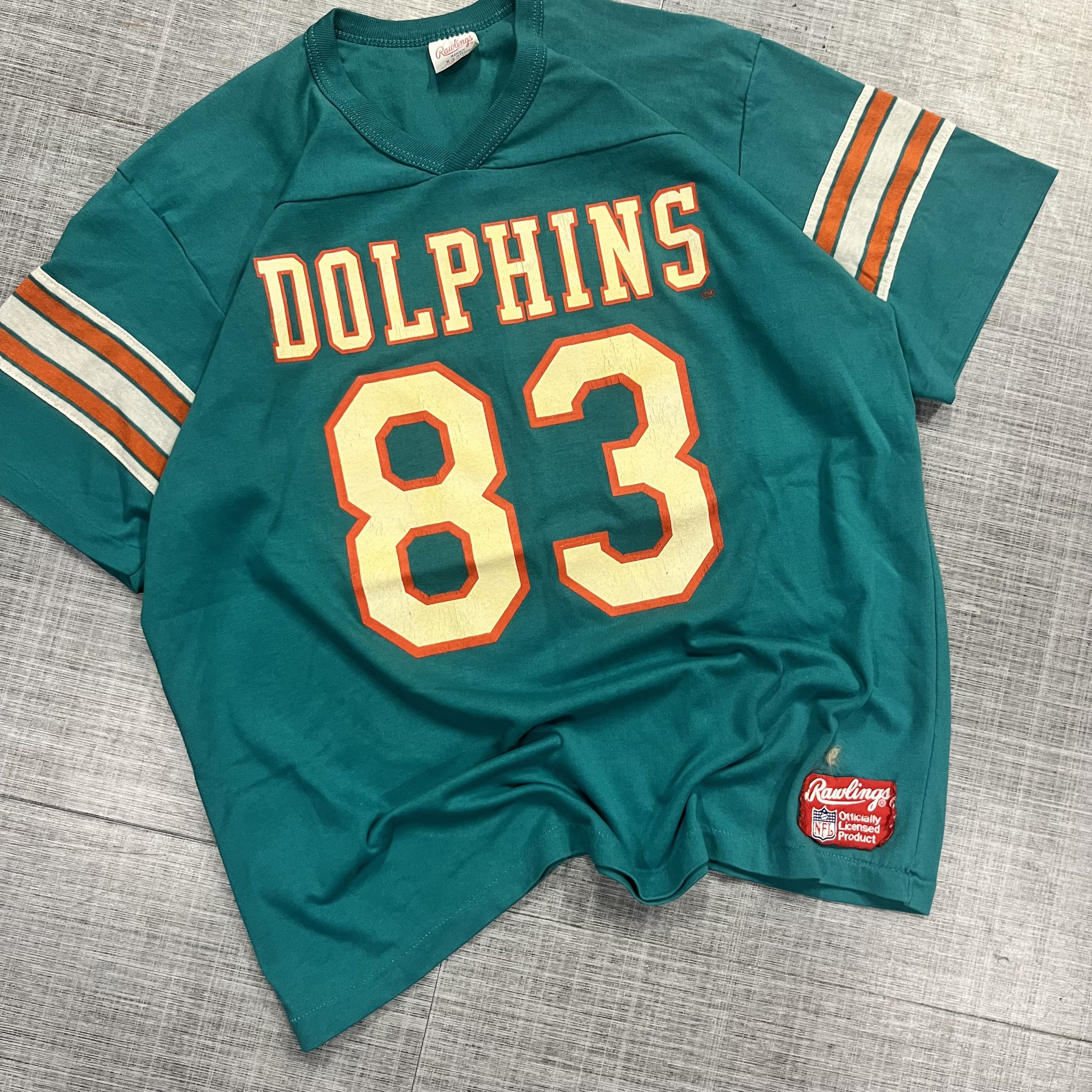 NFL × Vintage Crazy VTG 80s Dolphins Jersey #83 Size US L / EU 52-54 / 3 - 1 Thumbnail